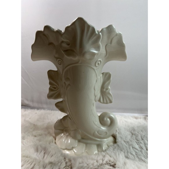 Sets Of VTG Crown‎ Potteries Co USA Horn Of Plenty Rose Vase Gold Trim Rare! - Picture 5 of 9